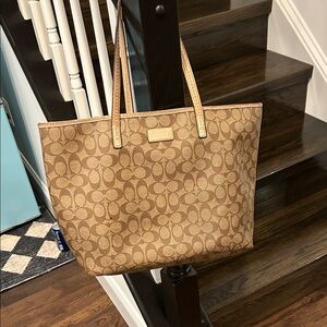 Coach Tan Signature Tote Bag